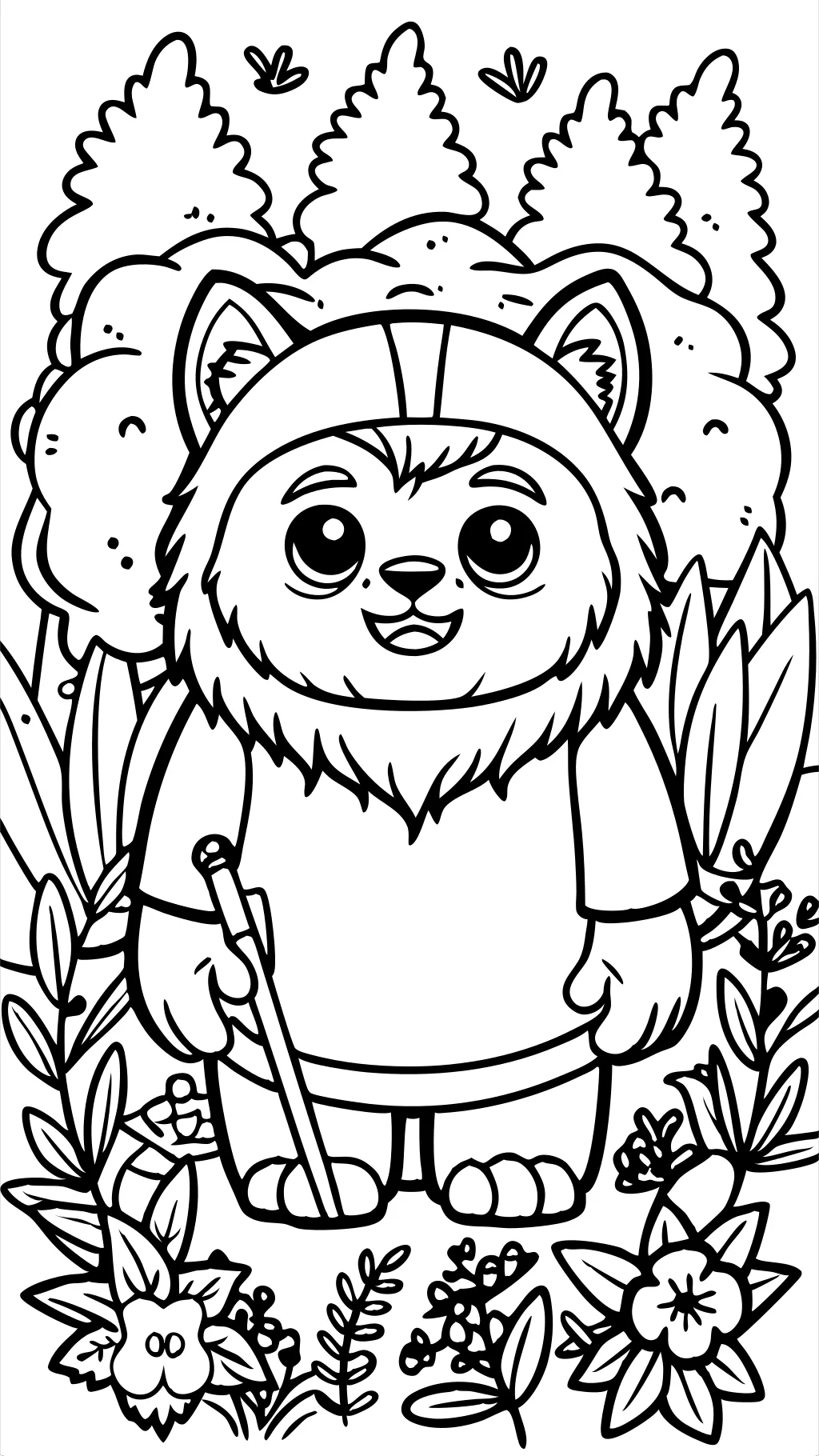 Página para colorear ewok